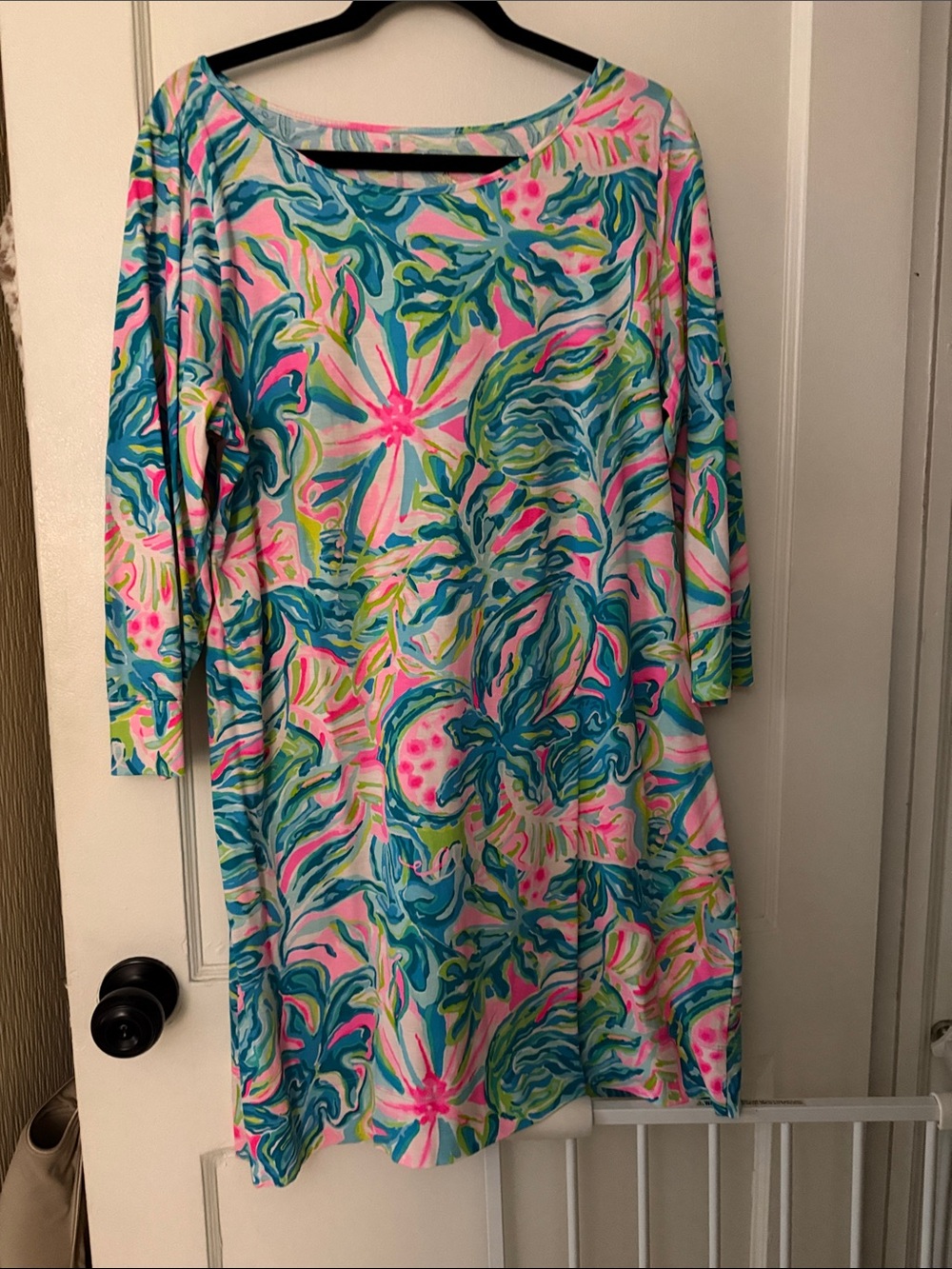 Lilly Pulitzer Tropical Pink Blue Green Shift Dress
